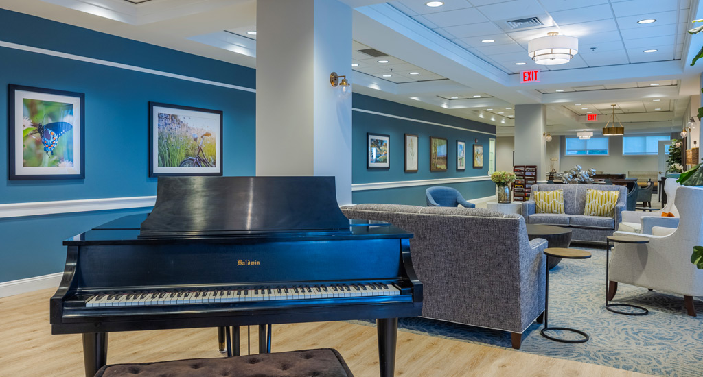 Laurel Circle clubhouse interior lounge